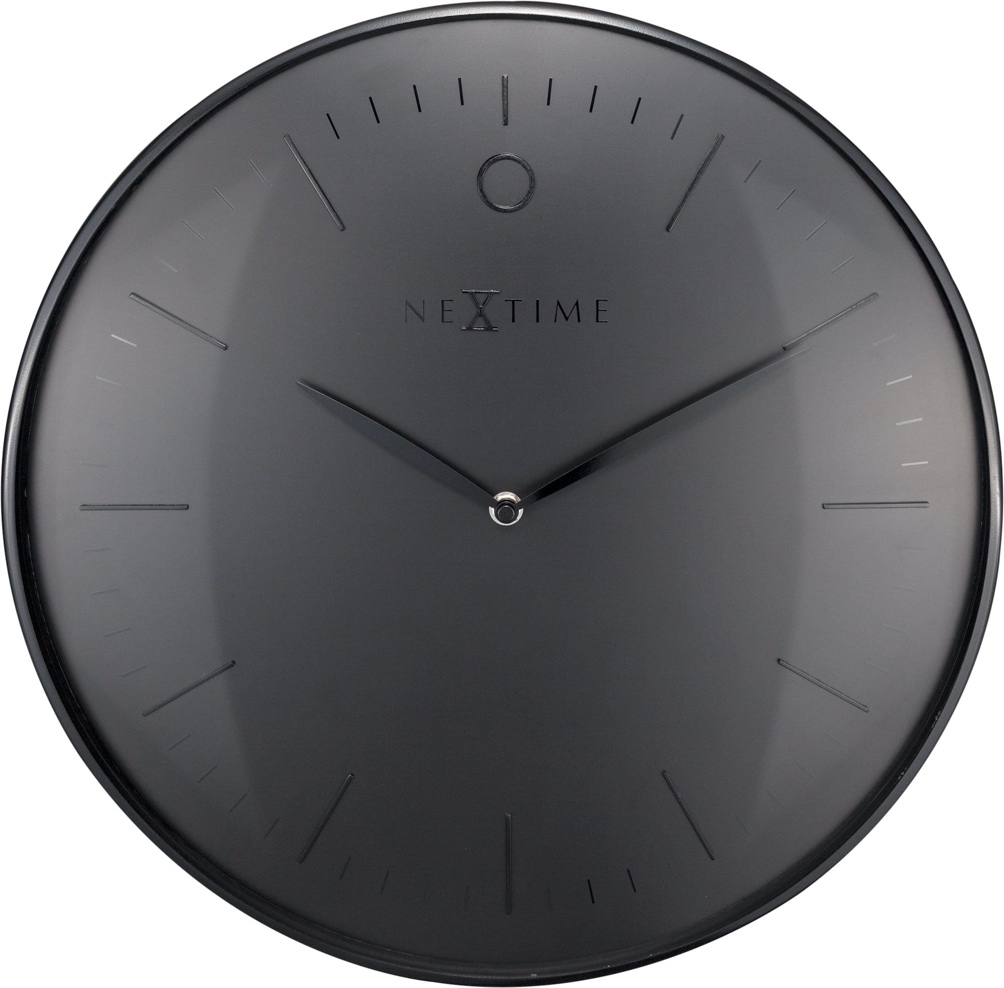 NeXtime Clocks wall clock, 40cm metal dome-shaped glass design, stylish 'Glamour' clock for modern home decor.